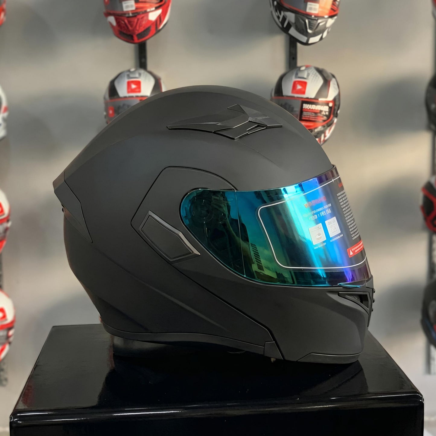 JK-21 Mat Siyah Çene Açılır Ece-Dot Sertifiklalı Güneş Vizörlü Kask ( KAPIDA ÖDEME & ÜCRETSİZ KARGO )
